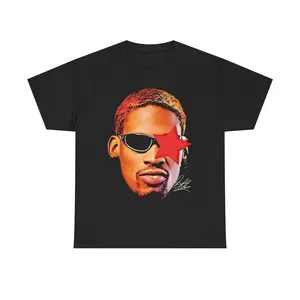 Rodman Inspired Vintage Graphic T-shirt Heavy Cotton Tee Basketball Sreetwear 90s Styled Shirt Hiphop Vibes Y2K Aesthetic Throwback Classic Sports Fan Fashion Rero Michael Jordan Allen Iverson Casual Menswear Retro Top Comfy Day Smooth Tshirt Underwear
