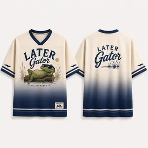 Later Gator Alligator Jersey, Funny Swamp Club Football Shirt, Retro Gator Mesh Sports Top, Southern Summer Animal Graphic Gift Men Women Unisex