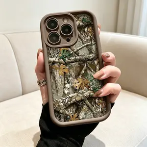 Cool Woodland Camouflage Pattern Aesthetic Case for iPhone 17 16 15 14 Pro Max 13 12 11 X XS Plus Air Slim Shockproof Anti Drop Protective Durable TPU Cover iPhone case