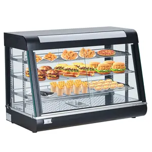 【GARVEE】Commercial Food Warmer Display Cabinets with 3D Heating, Bottom Fan, Temperature Control, LED Lighting, Removable Shelves, Stainless Steel Frame, and Glass Doors, Available in 14" and 20" Sizes with 3-5 Tiers