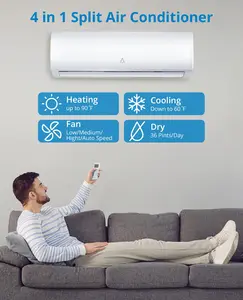 Garvee 9000 BTU Ductless Mini Split Air Conditioner & Heater - 20 SEER2 Inverter - Wall Mounted, Energy Efficient, WiFi, Quiet Operation, Complete Installation Kit, Cools Up to 450 Sq.Ft