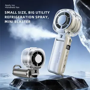 Portable spray fan, handheld high-speed fan, 199 adjustable gears, folding design, suitable for summer travel, vacation essentials and outdoor activities as a cool fan. desk fan rechargeable