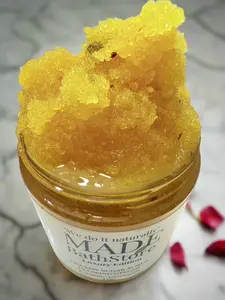 Creamy Turmeric & Ginger Sugar Scrub with Rose Petals