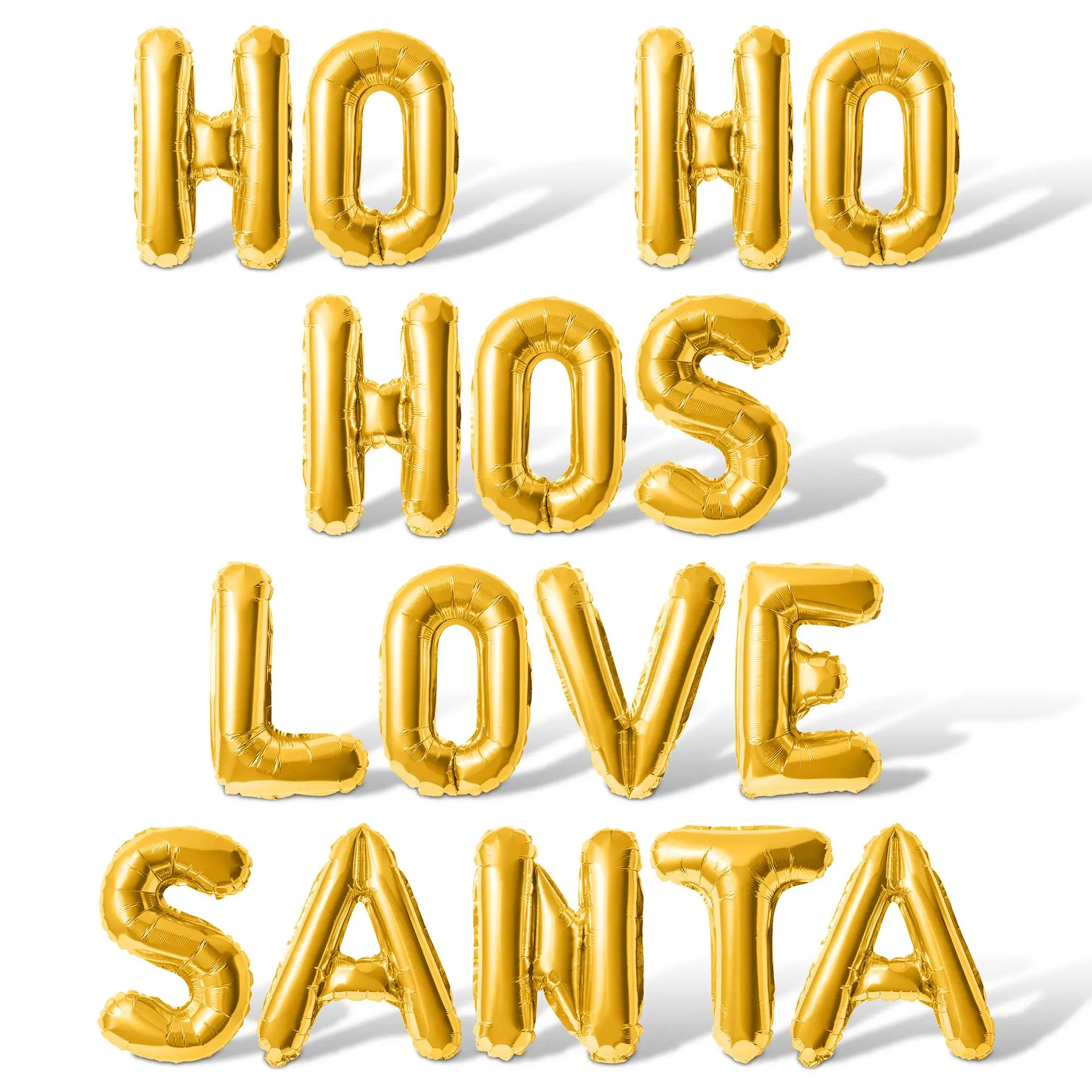 Letter Balloons - HO HO HOS LOVE SANTA 16" Inch Alphabet Letters Foil Mylar Balloon Christmas Party Banner
