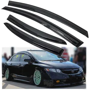 Window Rain Guard Visors Replacement for Honda Civic 4-Door Sedan 2006 2007 2008 2009 2010 2011,Black