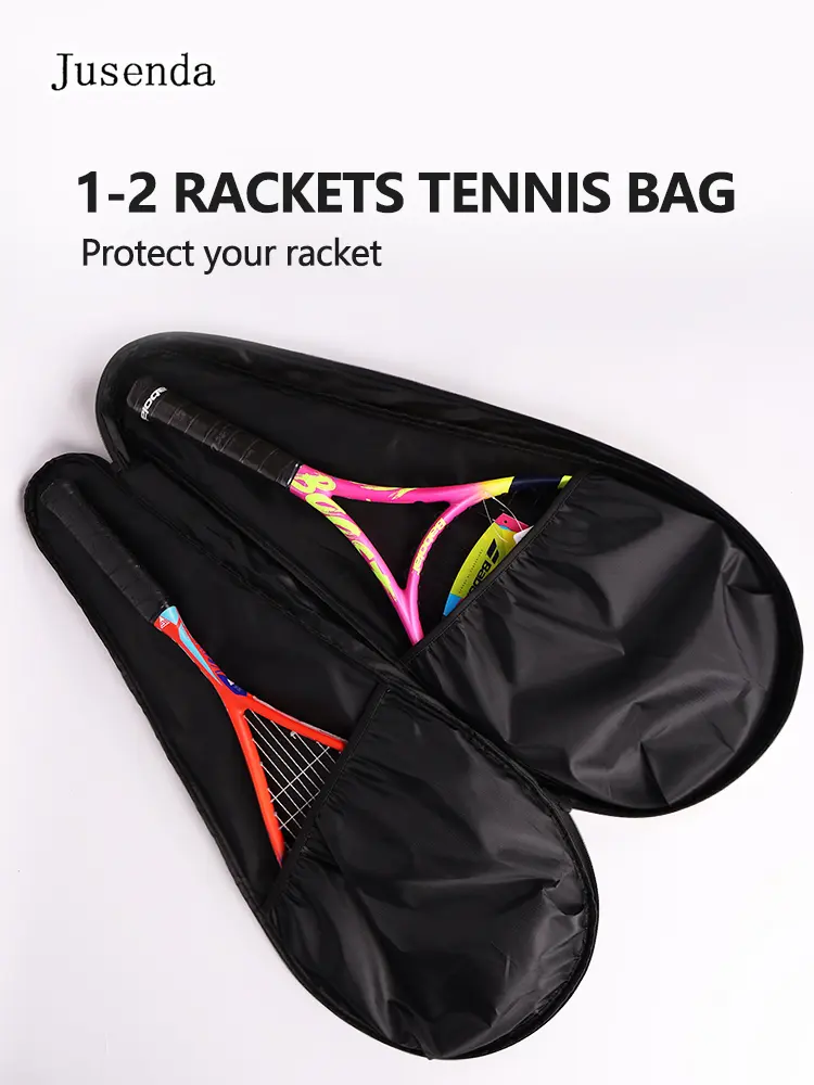NEW Aesthetic Yellow Tennis/Badminton Bag Fits 1-2 Rackets, Double Layer Racket Cover with Front Mesh Pocket for Tennis Balls, Lightweight Unisex Tennis Gear Accessories