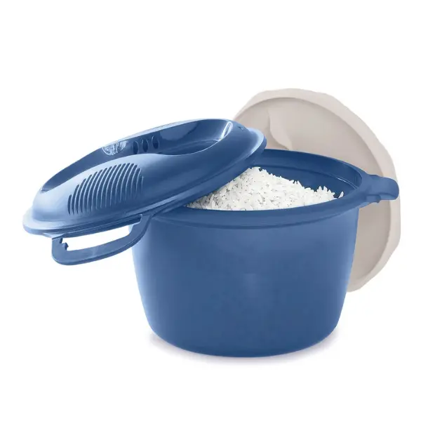 Tupperware Microwave Rice Maker - 2.2L Capacity, Heat-Resistant Material, Steam Release Cover, Flip-Up Handles, Dishwasher Safe