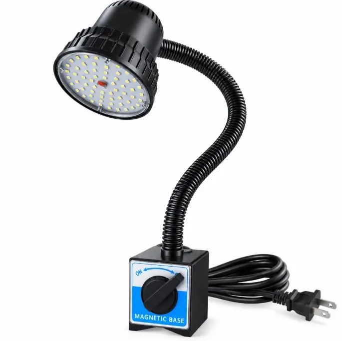 Twentool Magnetic Work Light, 3000 Lumen LED Work Lamp with Strong Magnetic Base, Portable Workshop Lighting for Woodworking Shop, Garage Bench, Lathe, Sewing Machine and Bandsaw, 98-Inch Extended Power Cord, Black
