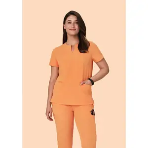 5 Pocket Notch Neck Top Cantaloupe