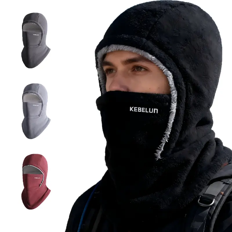 Unisex 1-Piece Full Face Winter Warm Balaclava Neck Mask for Adults - Thick Material, Face-Fitting, No Air Leakage, Ear Protection - Ideal for Biking, Skiing