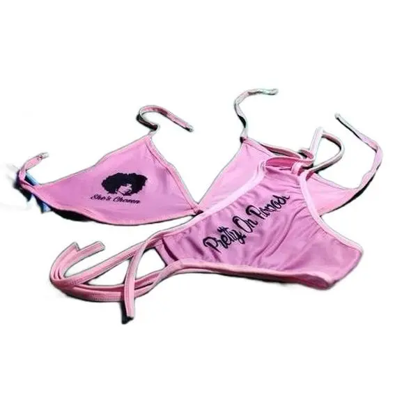 Bri's Blush Crush "She's Chosen" Bikini - Pink Women's Swimsuit with Elegant Bow Detailing & Artistic Design Inspired by Purpose and Passion