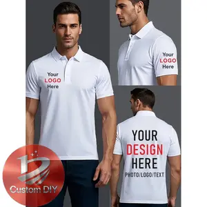 Custom Men'S Polo Shirt, Design Your Own Custom Photo Polo Shirt, Suitable for Family Customization, LOGO Customization, Breathable Fabric, Ideal for Business and Leisure, Golf, Tennis, Casual Style, All-Season Wear-Men's POLO Shirts - Ideal Holiday Gifts