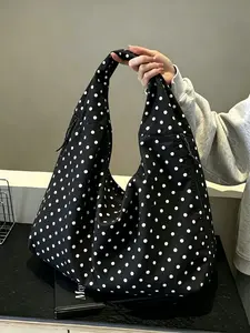 Polka Dot Hobo Bag, Plaid Hobo Bag - Large Aesthetic Shoulder & Handheld Tote for Daily Use