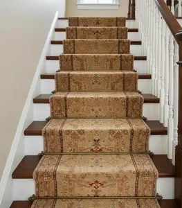 Hand-Knotted 12 ft and 14 ft Gold Gold Oushak Wool Runner Rug – Vintage Style Medallion Runner