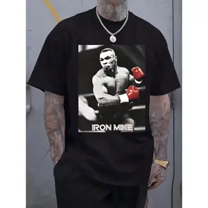 Men's Iron Mike Graphic T-Shirt - Lightweight, Breathable Casual Sports Summer Essential