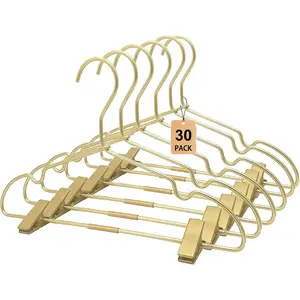 Gold 12.6" Baby Clothes Clips Hanger, 30 Pack Children Kids Coat Hanger Display and,Duty Standard Hangers with Non-Slip,Saving Organizer