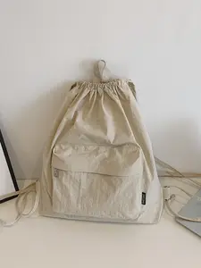 Simple and personalized women's backpack, Travel backpacks, lightweight and portable casual women's bag, versatile solid color bag with design sense, suitable for daily occasions such as commuting, shopping, dating, etc.