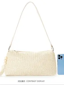 New Summer Vacation Woven Bag Large Capacity Handbag Hobo Shoulder Bag Beach Bag Fashionable Straw Bag Fashion Minimalist Design