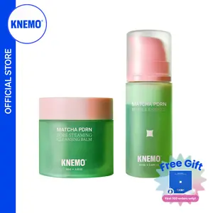 [KNEMO Official] Matcha PDRN Duo Skincare Serum Set - Silky Cleansing Balm Cleanser, Pore-Refining Skin Repair Serum