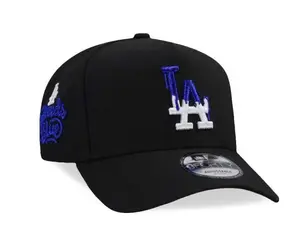 Black LA Dodgers 59FIFTY Fitted Hat – New Era White Embroidered Logo, Red Undervisor Detail, Structured Crown Flat Bill MLB Licensed Streetwear Headwear