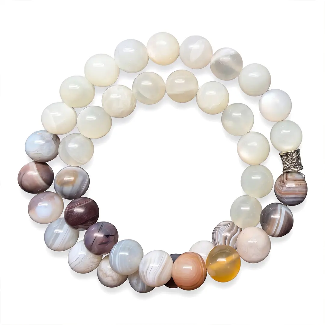 Shunyi White Double Circle-White Double-Ring Costume Bracelet, Fashion Accessory Grain Directions Gray