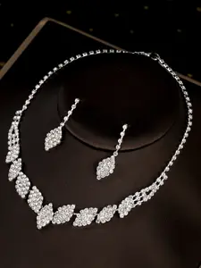 Women Jewelry Set, Geometric Design, Sparkling Rhinestones, Perfect for Parties, Weddings, Birthdays, Gift Ideas