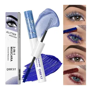 Shimmering Diamond Color Glossy Waterproof Mascara, Smudge-Proof Dual-Ended Mascara, Curly Lashes with Shiny Multicolor Shine, Eyelashes Mascara