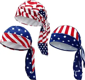 Men's Pack Do Rag Skull Caps, Sweat-Wicking Cooling Helmet Liner, Cycling Motorcycle Bandana