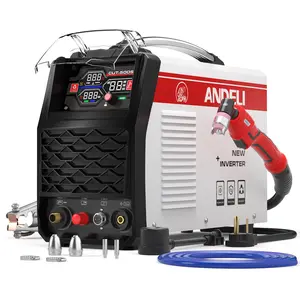 ANDELI Plasma Cutter, 50Amps HF Non-Touch Pilot Arc Air Plasma Cutting Equipment 5/8 Inch Clean Cut, 4.05'' Larger LED Display 110/220V Dual Voltage IGBT Inverter Plasma Cutting Machine CUT-50DS