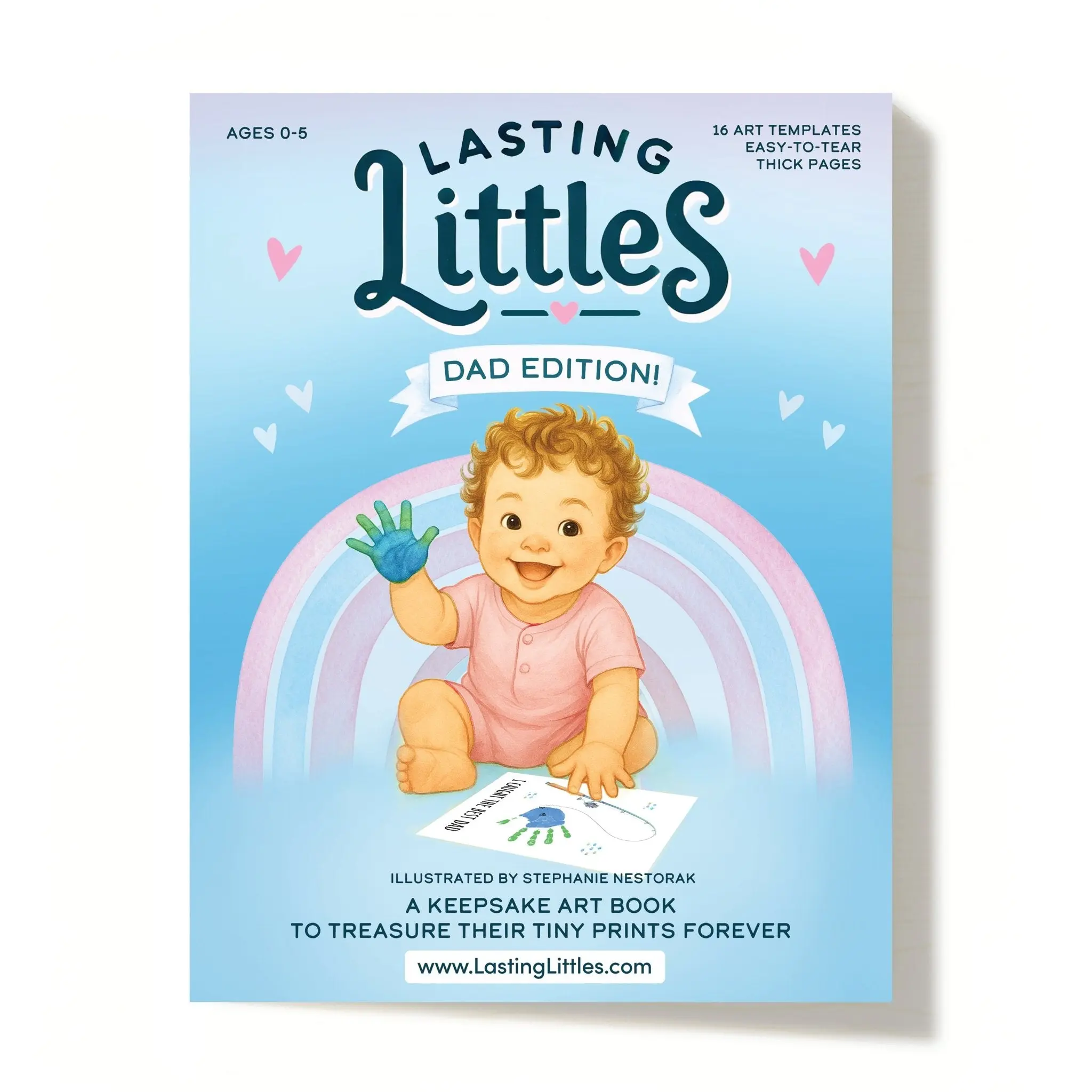 Lasting Littles Dad Edition - A Keepsake Art Book for Baby and Toddler Handprints and Footprints - Turning Little Prints into Lasting Memories
