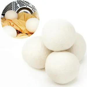 LMMAKE Organic Wool Dryer Balls 100% Handmade Premium New Zealand Wool Reusable Natural Fabric Softener Eco-friendly Hypoallergenic No Chemicals White for Sensitive Skin & Babies - Laundry