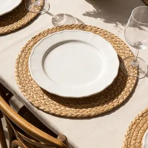 Natural Handwoven Placemat Set HeatResistant Dining Table Decor - Boho HomeKitchen Mat