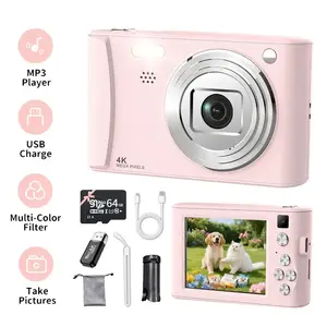 Digital Retro Camera - 2.4-inch rechargeable, 800mAh battery, 64GB SD card, vlog, selfie, photography, video recording, webcam, ideal choice for beginners
