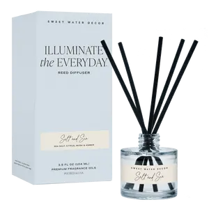 Salt and Sea Blue Tinted Glass Jar Reed Diffuser