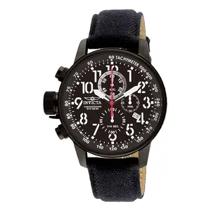 Blackout Invicta Men's I-Force Lefty Chronograph Watch - 46mm Black Dial Gunmetal Heavy Sporty Statement Wristwatch