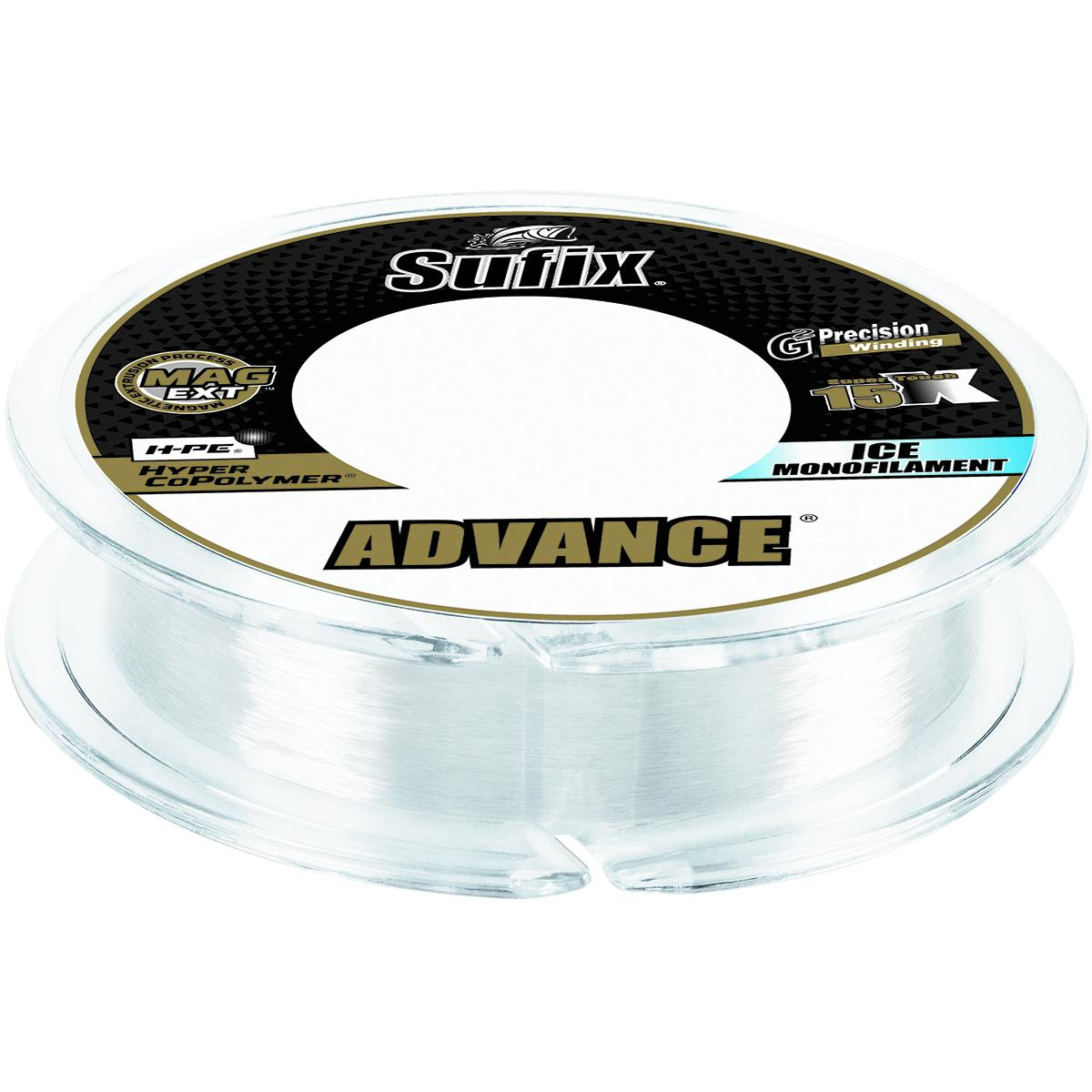 Sufix Advance Ice Monofilament Fishing Line, Clear, 100 Yard Spool
