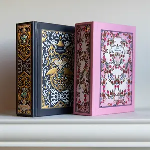 Cynessia Bundle - 2 Luxury A6 Hardcover Notebooks with 480 Blank & Lined Pages Gilded Gold & Matte Blue Edges Embossed Covers & Pockets Perfect Gift for Creativity