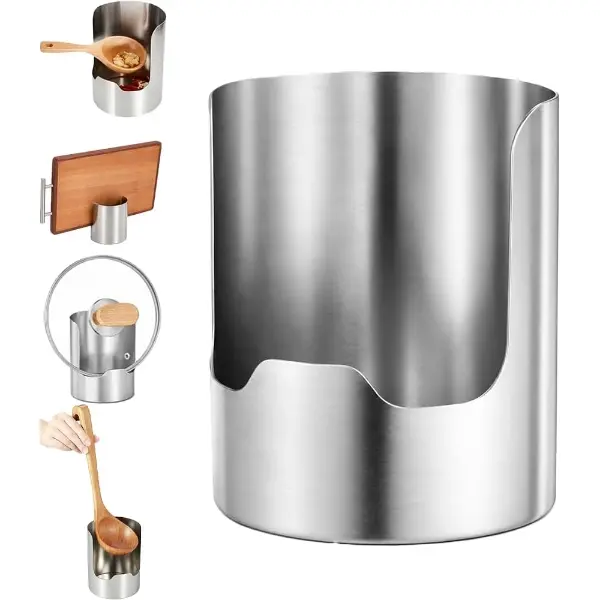 Multi-functional Kitchen Utensil Holder, Thickened Stainless Steel Countertop Organizer, Holds Pot Lids, Spatulas & Cutting Boards, Countertop Crock Organizer for Home, Cooks, Kitchens
