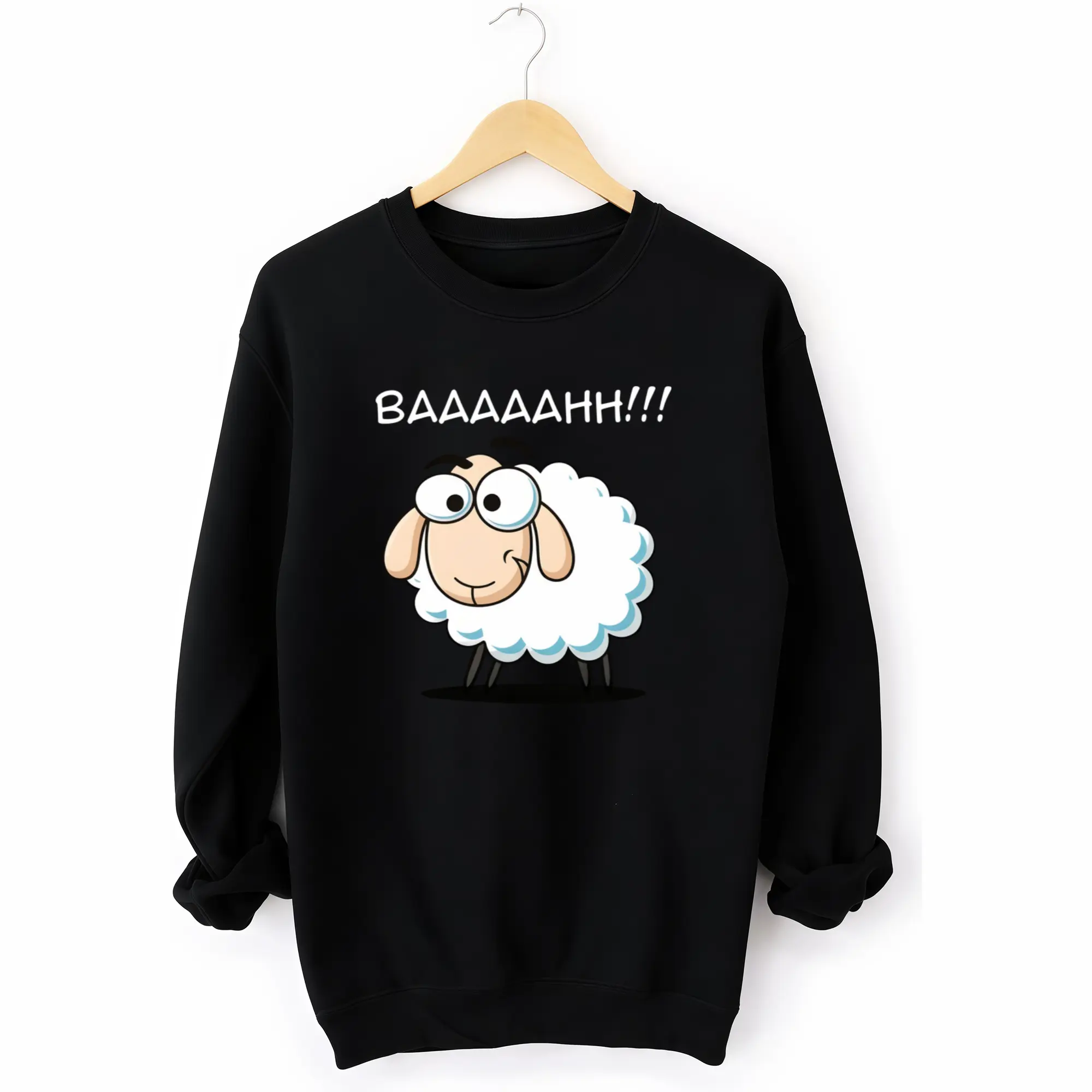 Charming Little Lamb Long Sleeve Sweatshirt – Unisex Style with Funny "Baa! We Are Little Lambs!"