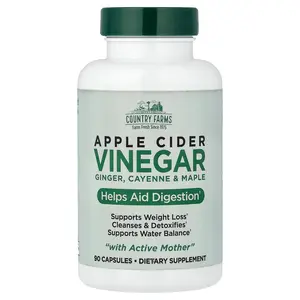 Country Farms Apple Cider Vinegar, Ginger, Cayenne & Maple, 90 Capsules