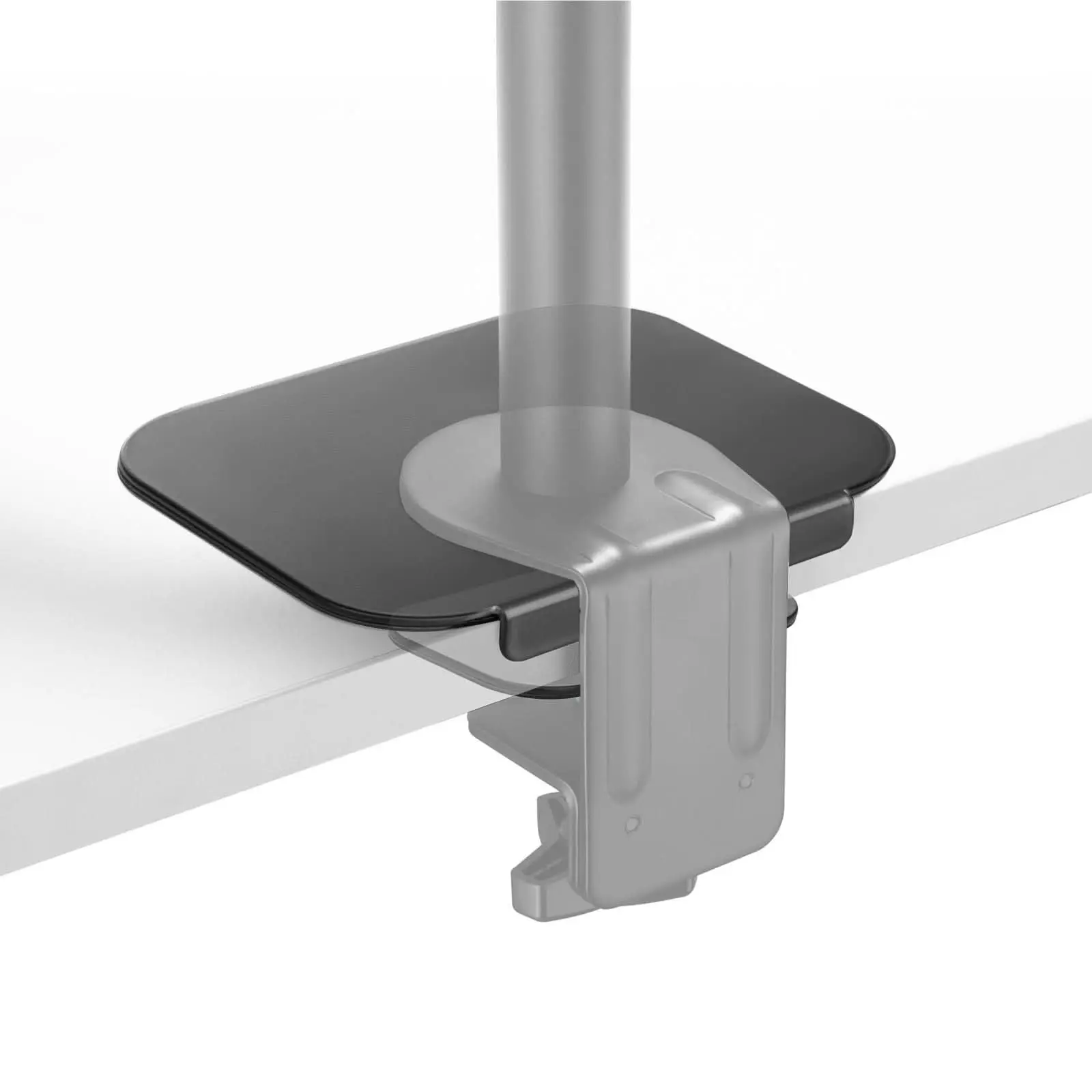 Mount-It! Alloy Steel Monitor Mount Reinforcement Plate, Grommet/C-Clamp Desktop Accessory for Thin Tabletops, 7.5" x 6", Anti-Skid EVA Pads, Pre-Drilled Holes, Weight Load Support, Stability Boost