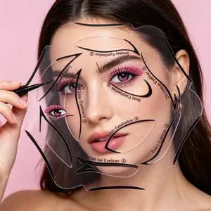 2pcs Eyeliner Stencil Set, Multi-Style Ocular Makeup Template, Reusable Cosmetic Tool For Women, Easy Winged Eyeliner And Eyeshadow Helper, Multi-Purpose Ocular Styling Accessory