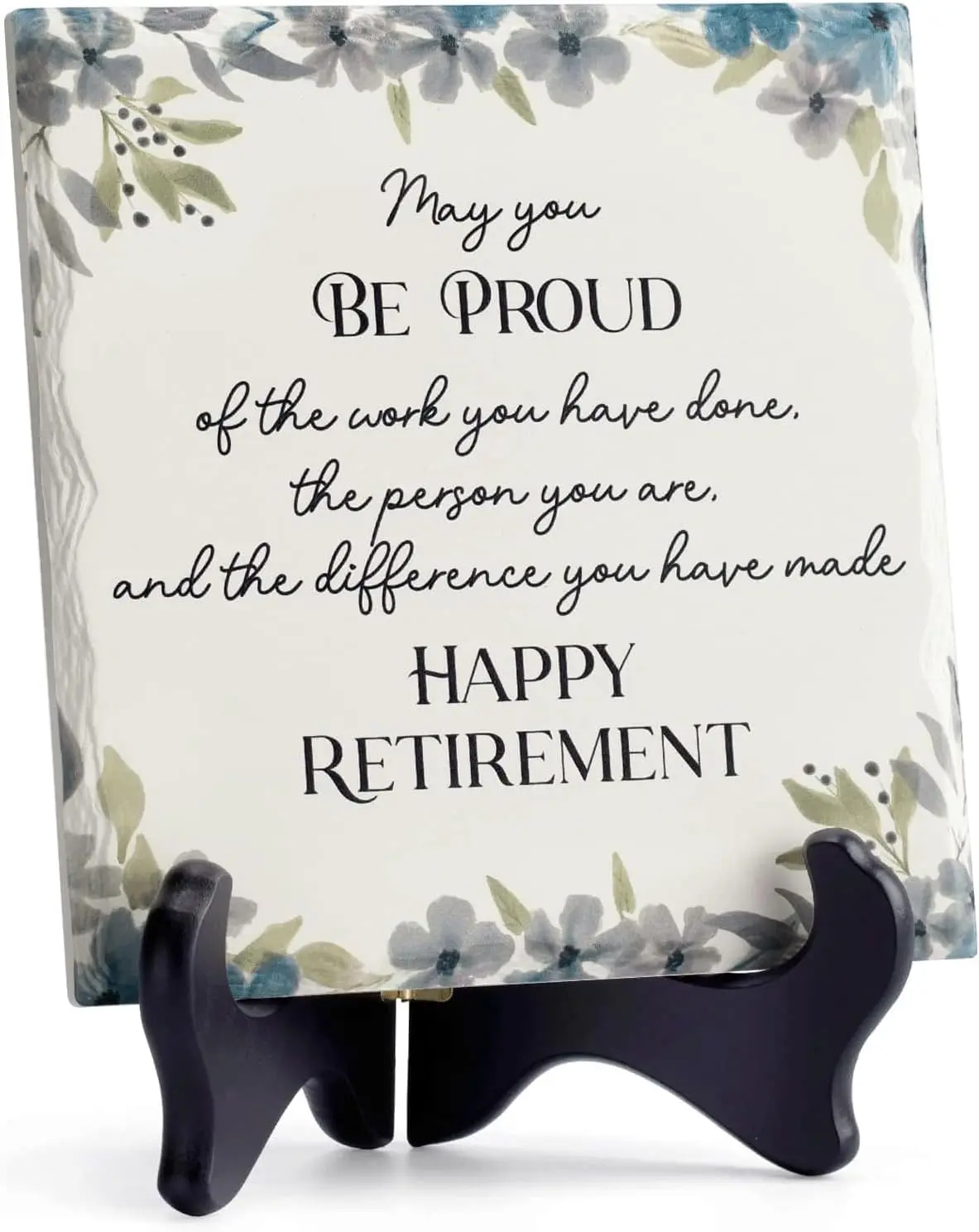 Gift Ideas for Retirement Women Men Retirement Party Decoration Best Funny Retirement Gifts for Coworker Dad Police Nurses Ceramic Retirement Plaque Table Decorations (6"*6")