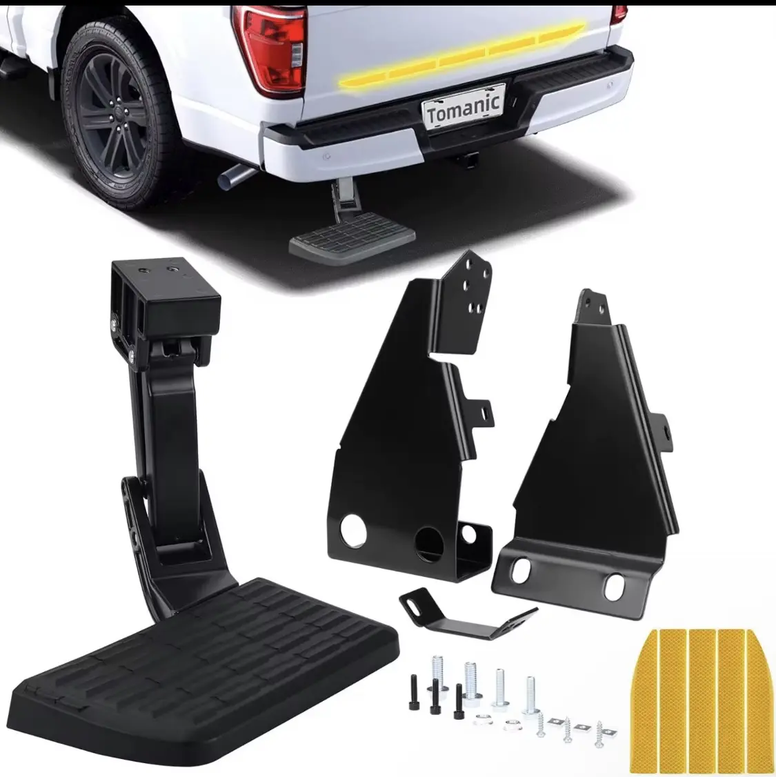 Rear Bed Step for Ford F150 (2015-2020) Retractable Truck Bumper Step, Heavy Duty Tailgate Step Kit 75312-01A, Not for 2021-2025 F 150