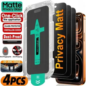 4-Pack Privacy Full Screen Tempered Glass Protector Film for iPhone 17/16/15/14/13/12/11/plus/pro/pro Max/17air/16e Series, Anti-Spy Protection