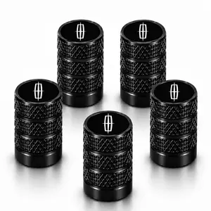For Lincoln Navigator Aviator Nautilus Corsair Continental MKZ 5 Pack American Luxury Tire Valve Stem Caps Anti-Rust Leakproof Wheel Air Dust Covers Premium SUV Exterior Accessories