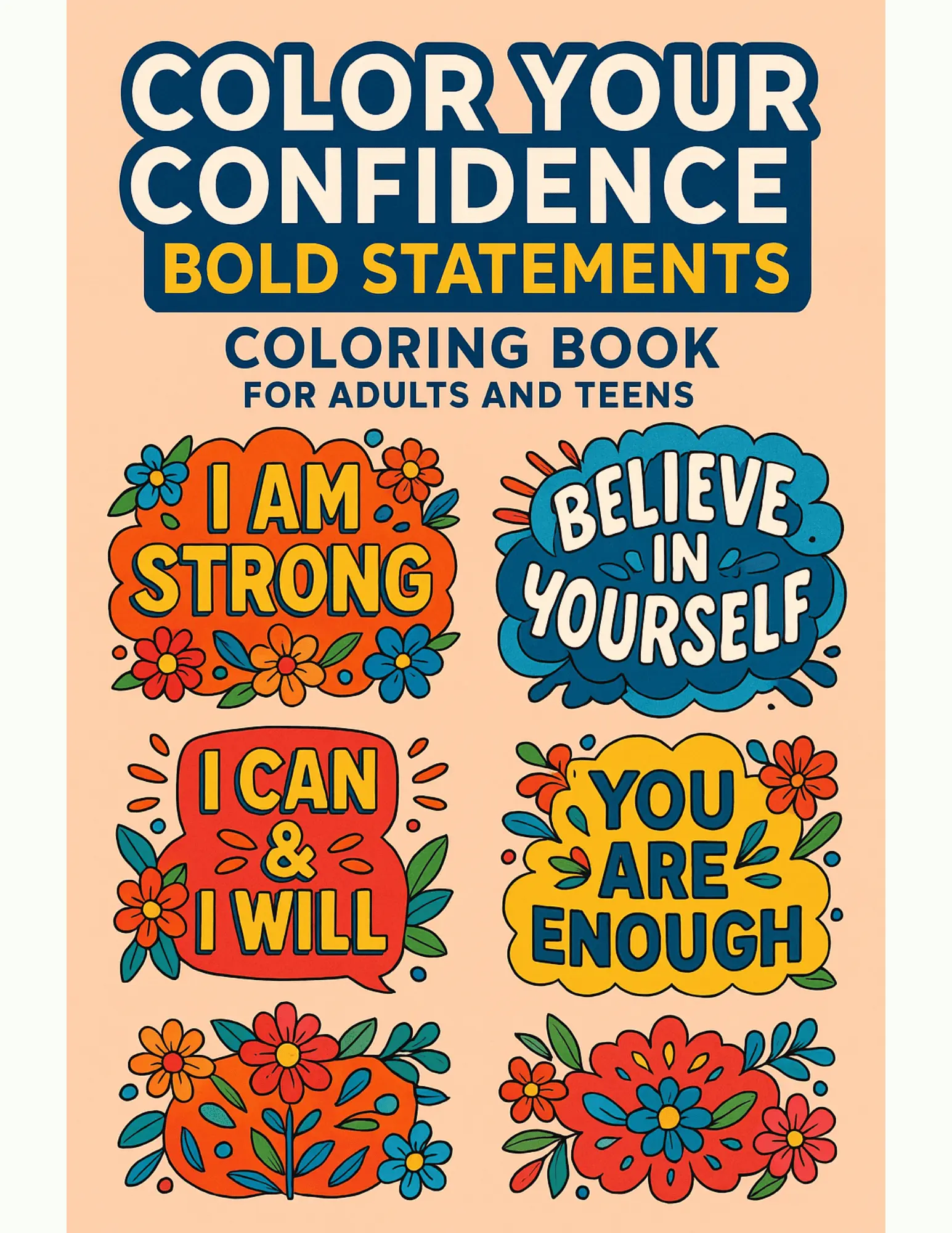 Color Your Confidence Bold Statements Coloring Sheets For Adults and Teens