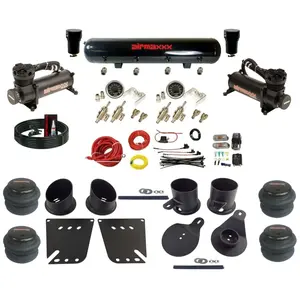 airmaxxx Black 3/8" Manual Air Suspension Kit DLOE Valves Fits 1958–64 Impala