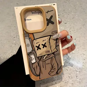 Cardboard Boy Luxury Matte Lambskin Faux Leather Pattern Case for iPhone 16 15 14 Pro Max 13 12 11 XR XS Plus Shockproof Drop Protection Rugged Durable Silicone Cover