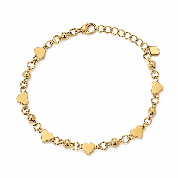 Forever Heart Link 18k Gold Filled  Bracelet